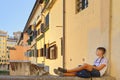 Florence, Italy. ponte vecchio. medieval bridge and river Royalty Free Stock Photo