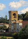 Florence Italy with Old tower called Torre San Niccolo in Italian