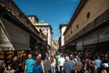 People on Ponte Vecchio Bridge in Florence, Italy. Royalty Free Stock Photo