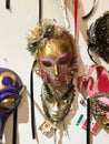 Florence, Italy. September 2023. Venetian masks as a souvenir from Italy. Displayed in a shop in Florence.
