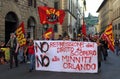 Left wing demonstration in Florence, Italy Royalty Free Stock Photo