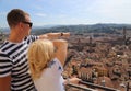 Tourists on the cathedral dome in Florence, Italy Royalty Free Stock Photo