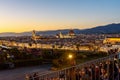View of Florence from Piazzale Michelangelo at sunset. Italy Royalty Free Stock Photo