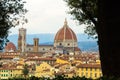 Florence, Italy - September 08, 2017: View of the Florentine Duomo of Santa Maria del Fiore church