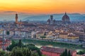 Florence Italy, sunset city skyline Royalty Free Stock Photo