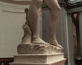 florence, italy. 22th april, 2023: detail of david created by michelangelo Royalty Free Stock Photo