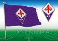 FLORENCE, ITALY, YEAR 2017 - Serie A football championship, 2017 flag of the Fiorentina team