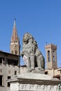Florence Lion holding a shield with city symbol