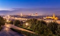 Florence night cityscape panorama after sunset Royalty Free Stock Photo