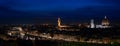 Florence by night panorama - wide format Royalty Free Stock Photo