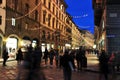 Florence night street wolking people