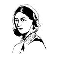 Florence Nightingale.Vector portrait of Florence Nightingale Royalty Free Stock Photo