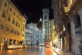 FLORENCE-NOVEMBER 10: Via degli Agli and the Basilica di Santa Maria del Fiore on the background on November 10,2010 in Florence, Royalty Free Stock Photo