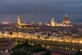 Florence old city skyline at night with Cathedral of Santa Maria del Fiore in Florence, Tuscany, Italy Royalty Free Stock Photo