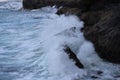 Florence Oregon Rough ocean waves hitting the rocks