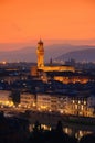 Florence Palazzo Vecchio evening Royalty Free Stock Photo