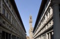 Florence - Palazzo Vecchio and Uffizi Gallery Royalty Free Stock Photo