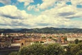 Florence panorama, Cathedral Santa Maria Del Fiore and Basilica di Santa Croce from Piazzale Michelangelo Royalty Free Stock Photo