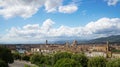 Florence panorama, Cathedral Santa Maria Del Fiore and Basilica di Santa Croce from Piazzale Michelangelo Tuscany, Italy Royalty Free Stock Photo