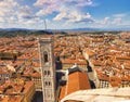 Florence. Panorama of Florence, Italy, Europe. Panoramic view, aerial skyline of Florence Firenze Cathedral of Santa Maria del Royalty Free Stock Photo