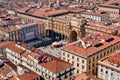 Florence, Piazza della Repubblica (Republic square) aerial view