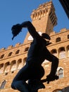 Florence, piazza della signoria, statue of Perseo by Benvenuto Cellini Royalty Free Stock Photo