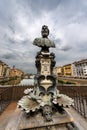 Monument with a Bust of Benvenuto Cellini - Florence Tuscany Italy Royalty Free Stock Photo