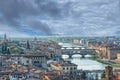 Florence Ponte Vecchio sunset view Royalty Free Stock Photo