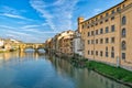 Florence Ponte Vecchio sunset view Royalty Free Stock Photo