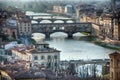 Florence Ponte Vecchio sunset view Royalty Free Stock Photo