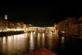 Florence, river Arno and Old Brige by night Royalty Free Stock Photo