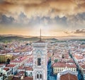 FLORENCE roofs in Italy with the tower of the Cathedral Royalty Free Stock Photo