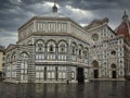 Florence\'s Cathedral and Baptistry on a Rainy Day Royalty Free Stock Photo