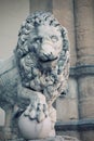 Florence, sculpture of a lion Royalty Free Stock Photo