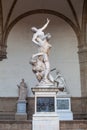 Florence sculpture of The of the Sabine Women Ratto delle Sabine by Giambologna in Loggia dei Lanzi Royalty Free Stock Photo