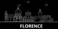 Florence silhouette skyline. Italy - Florence vector city, italian linear architecture, buildings. Florence travel Royalty Free Stock Photo