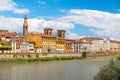 Florence skyline. Arno riversides with historic buildings of Florence Royalty Free Stock Photo