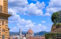 Florence Skyline: Cathedral of Santa Maria del Fiore as seen from Palazzo Pitti and Boboli Gardens. Royalty Free Stock Photo