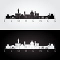 Florence skyline and landmarks silhouette Royalty Free Stock Photo