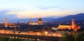 Florence skyline at night, viewed from Piazzale Michelangelo Royalty Free Stock Photo