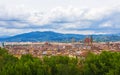 Florence skyline summer cloudy skies view Tuscany Italy Royalty Free Stock Photo