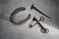 Florence - 04/03/2019: still life farrier tools Royalty Free Stock Photo