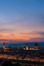 Florence sunset - Vertical panorama Royalty Free Stock Photo