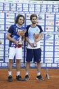 FLORENCE, 29th September 2019, Firenze Tennis Cup - Marco Trungelliti and Pedro Sousa during the trophy ceremony