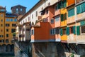 Florence town and the Ponte Vecchio bridge the Arno river Royalty Free Stock Photo