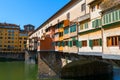 Florence town and the Ponte Vecchio bridge the Arno river Royalty Free Stock Photo