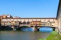 Florence town and the Ponte Vecchio bridge the Arno river Royalty Free Stock Photo