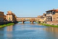 Florence town and the Ponte Vecchio bridge the Arno river Royalty Free Stock Photo