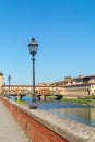 Florence town and the Ponte Vecchio bridge the Arno river Royalty Free Stock Photo