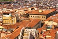 Florence. Travel and Vacations. Tourists walk in the old city. Panorama of Florence, Italy, Europe. City of Florence in the Royalty Free Stock Photo